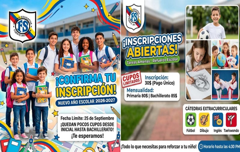 Unidad Educativa Fuente del Saber 2026 2027